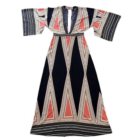 Lulus Montecito Black Print Maxi Dress Small - Picture 2 of 9